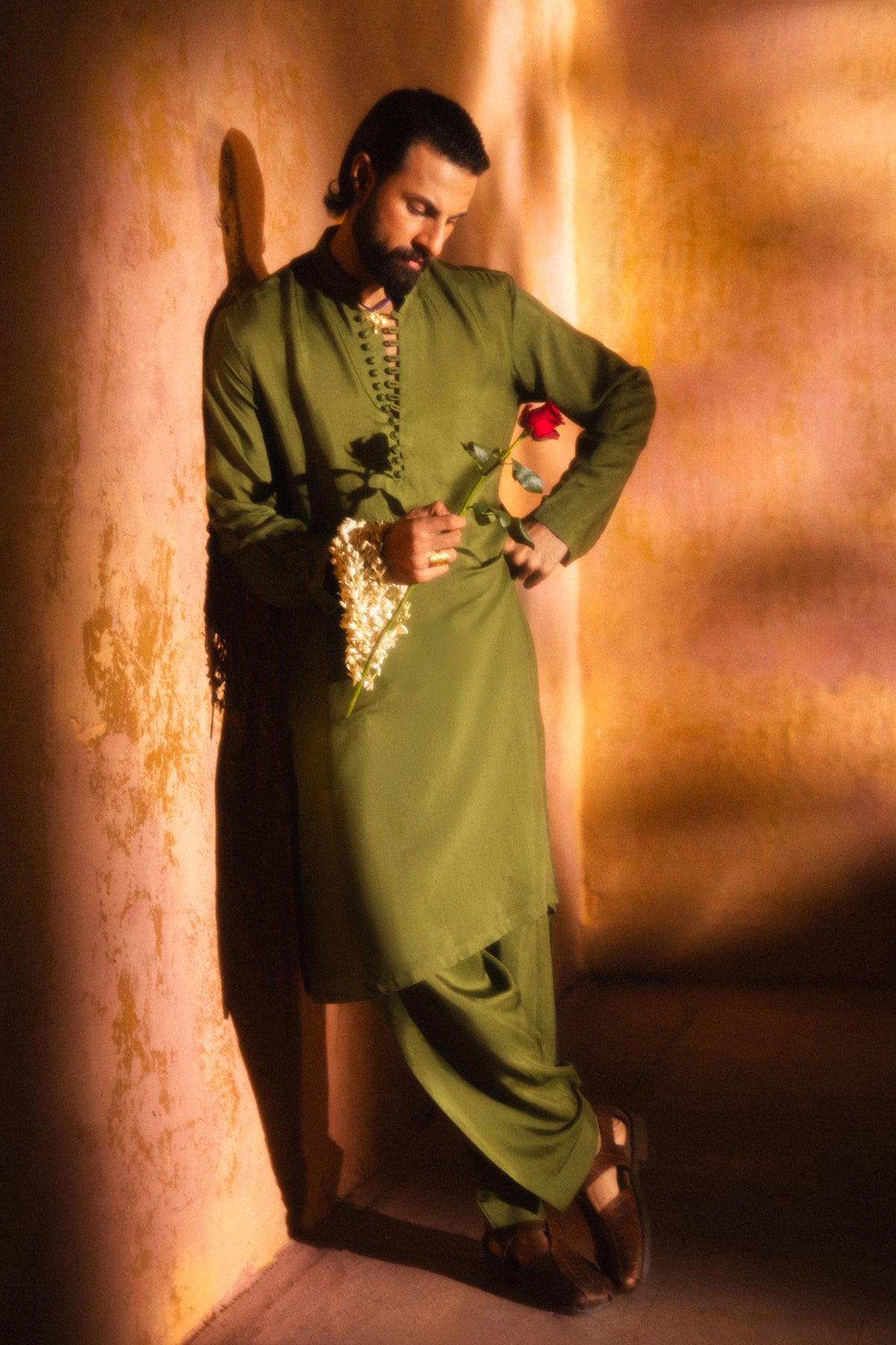 Olive Green Kurta Shalwar