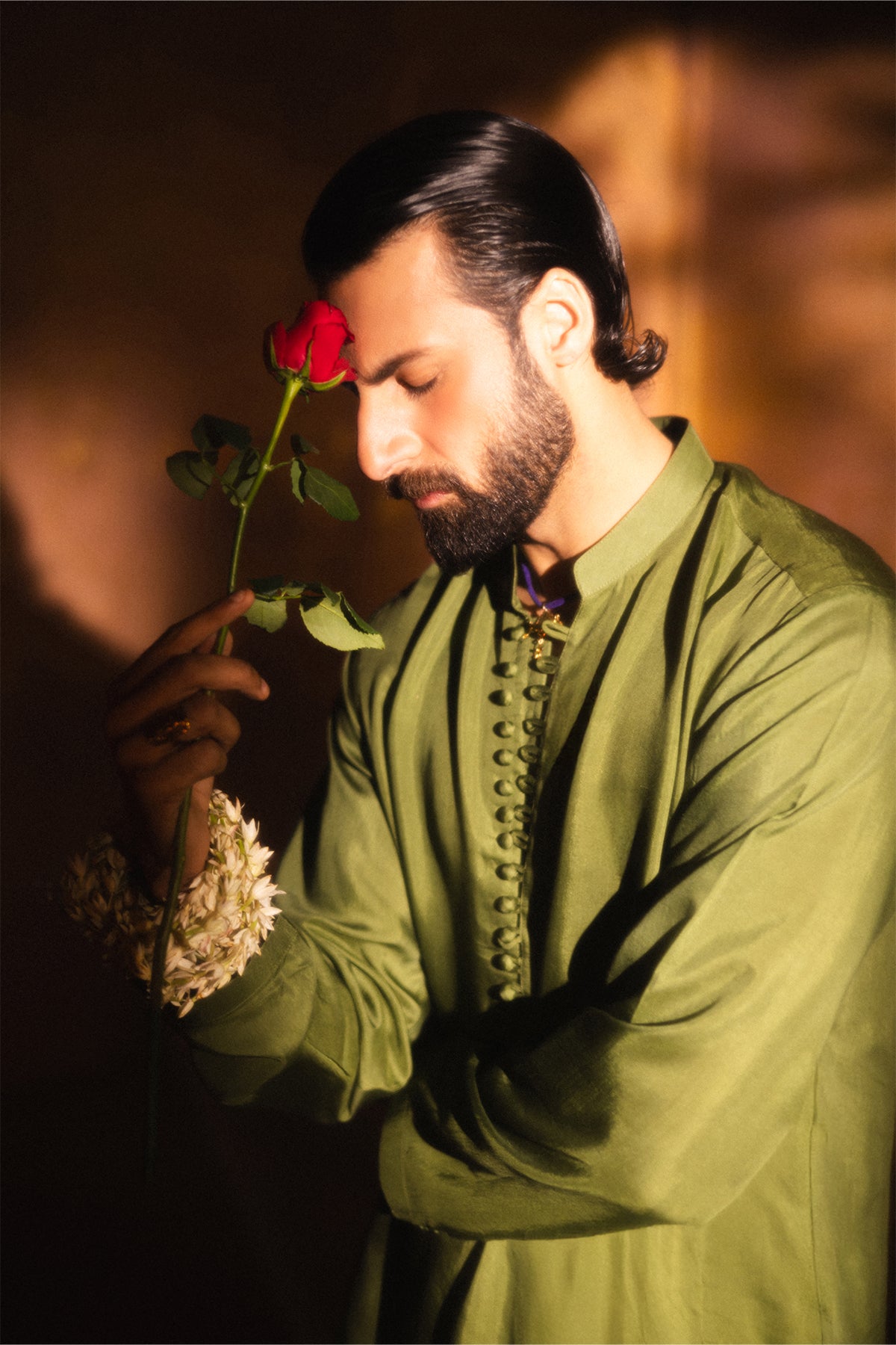 Olive Green Kurta Shalwar