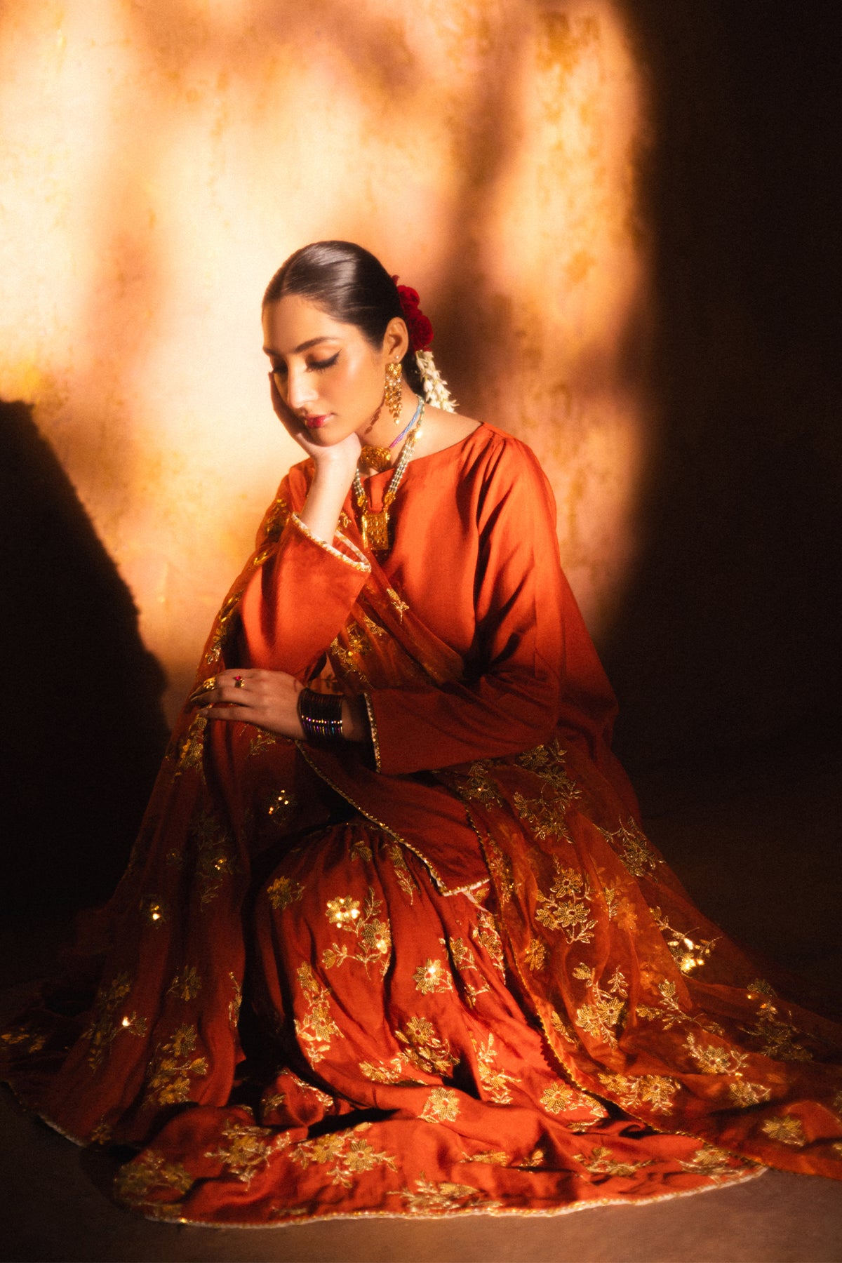 Tangerine Gharara Set