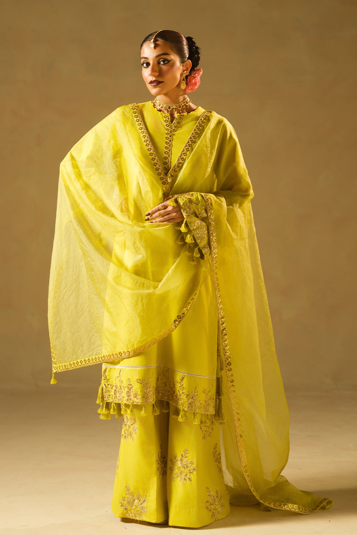 Amber Bloom Embroidered Kurta Set