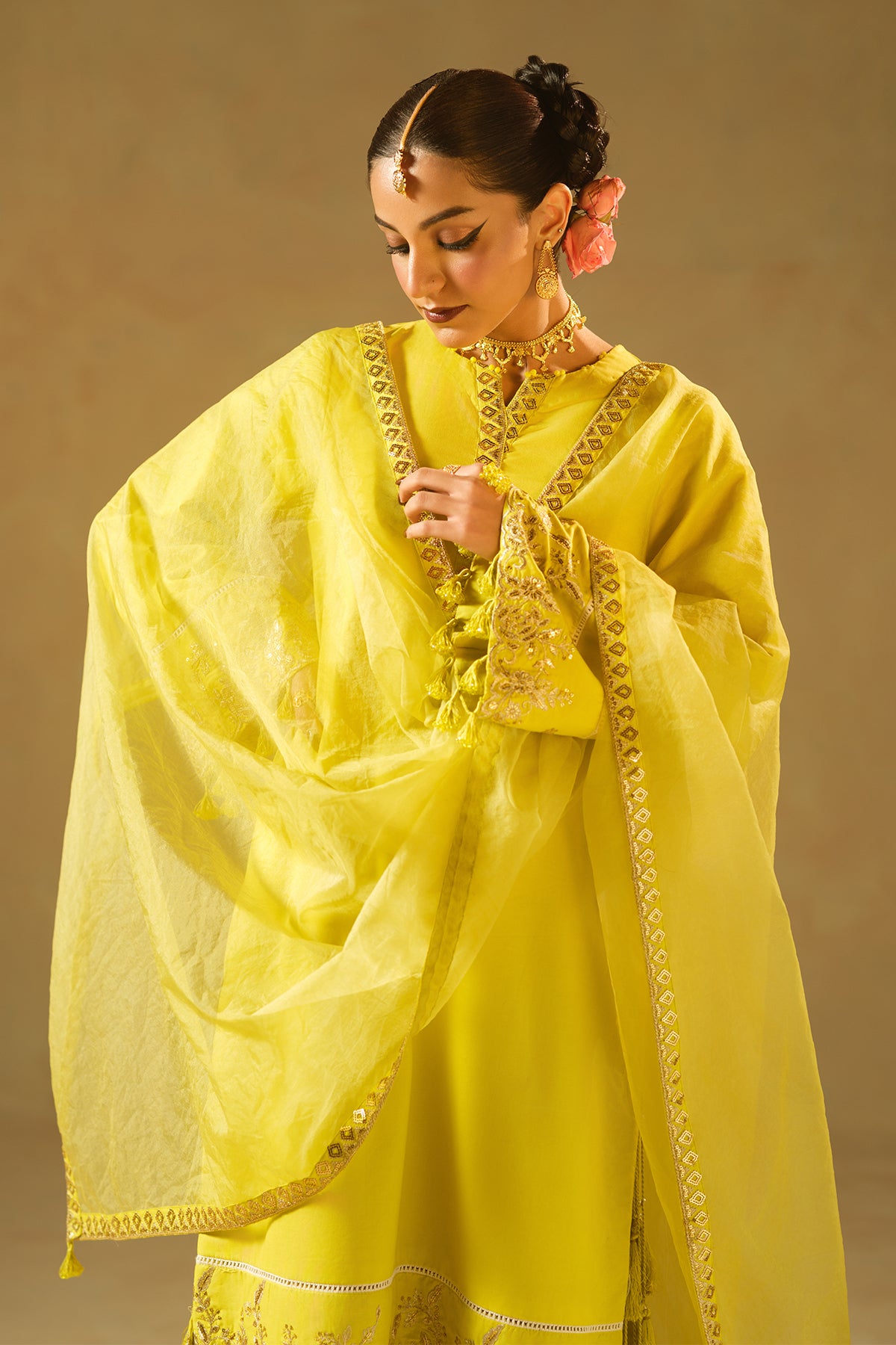 Amber Bloom Embroidered Kurta Set