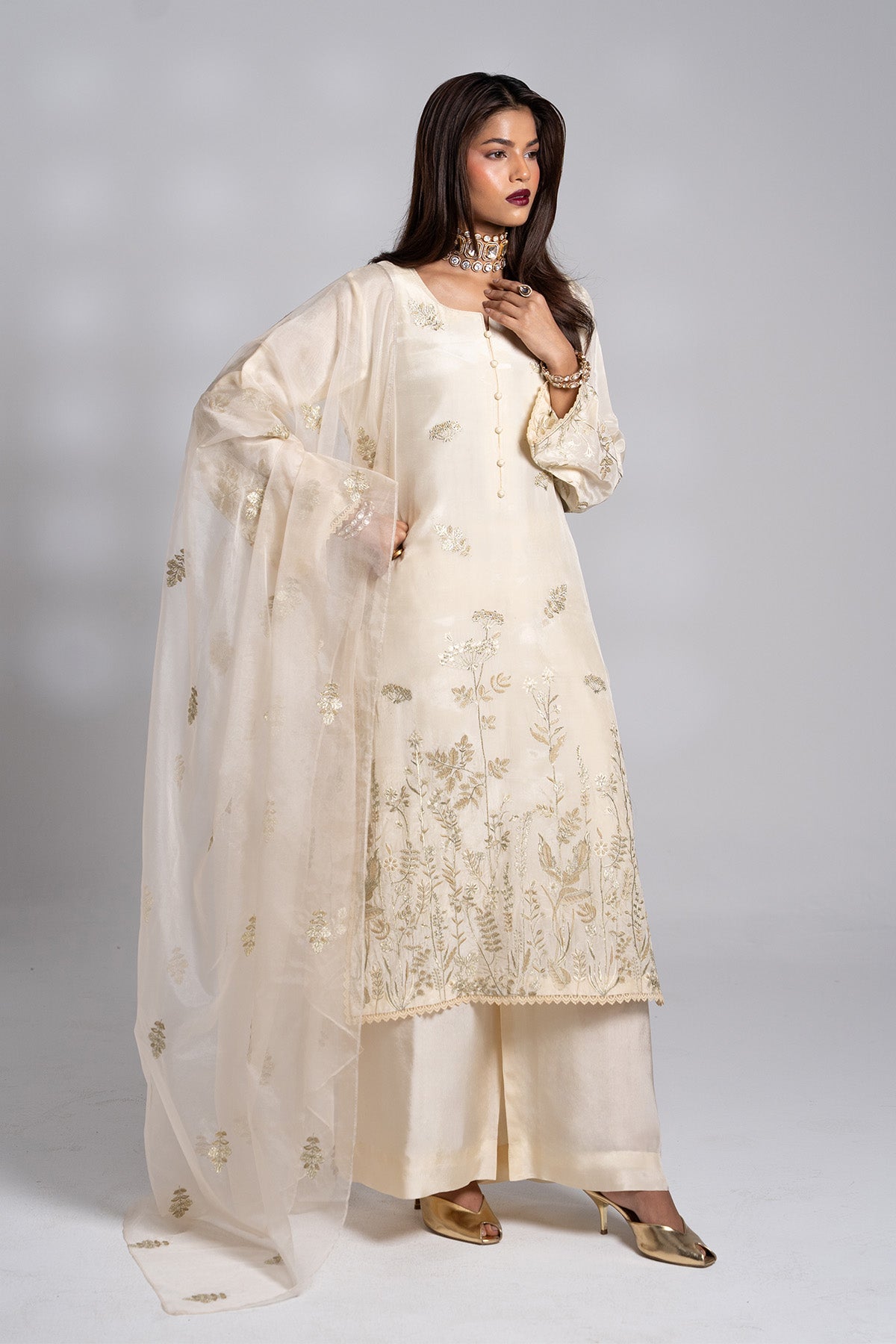 Butter Yellow Embroirdered Set