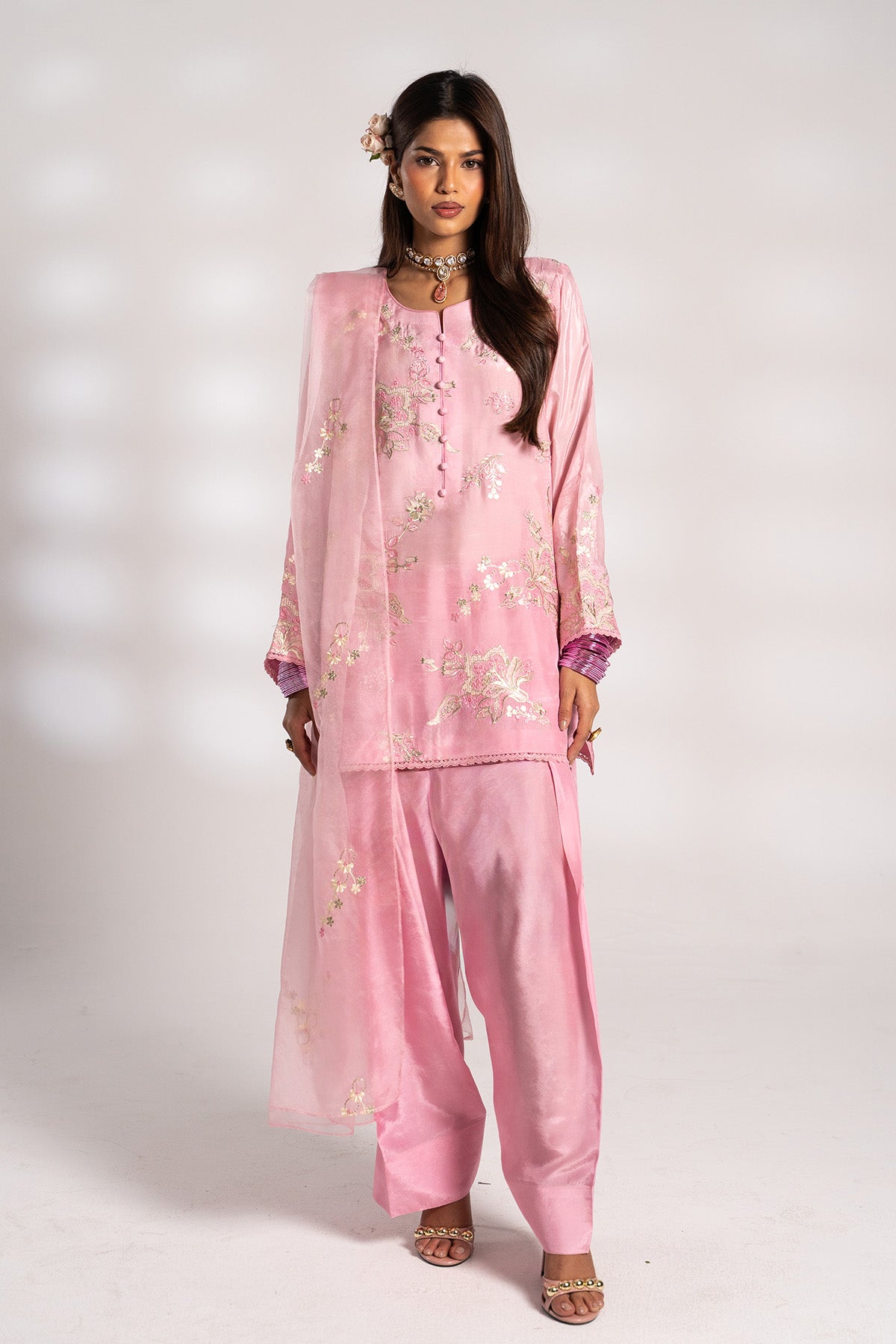 Pink Embroirdered Set