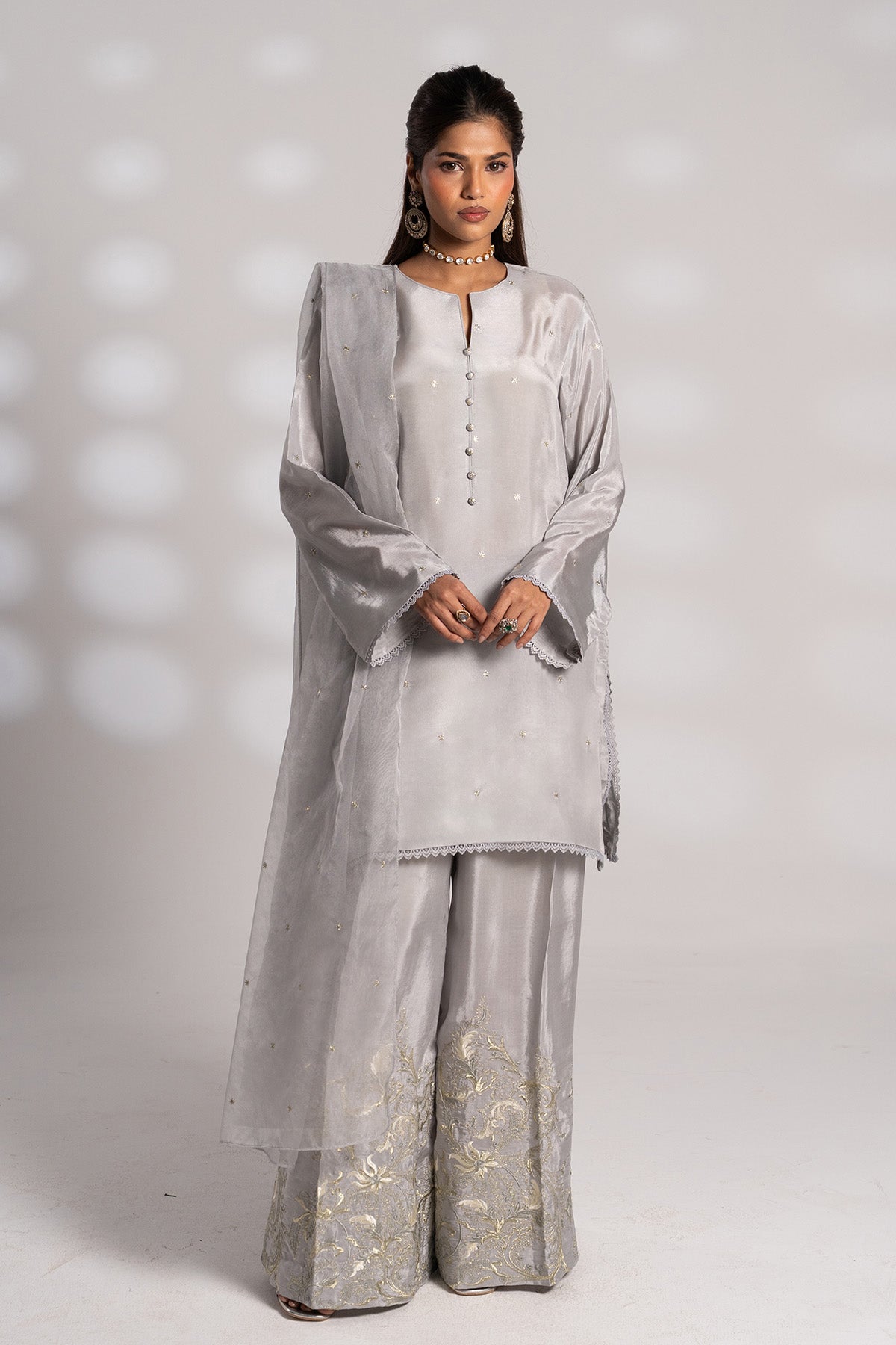 Grey Embroirdered Set