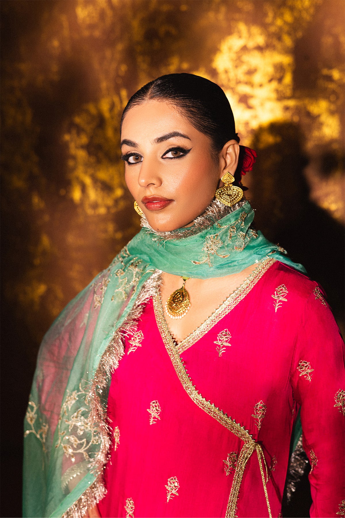 Fuschia Angarkha Set
